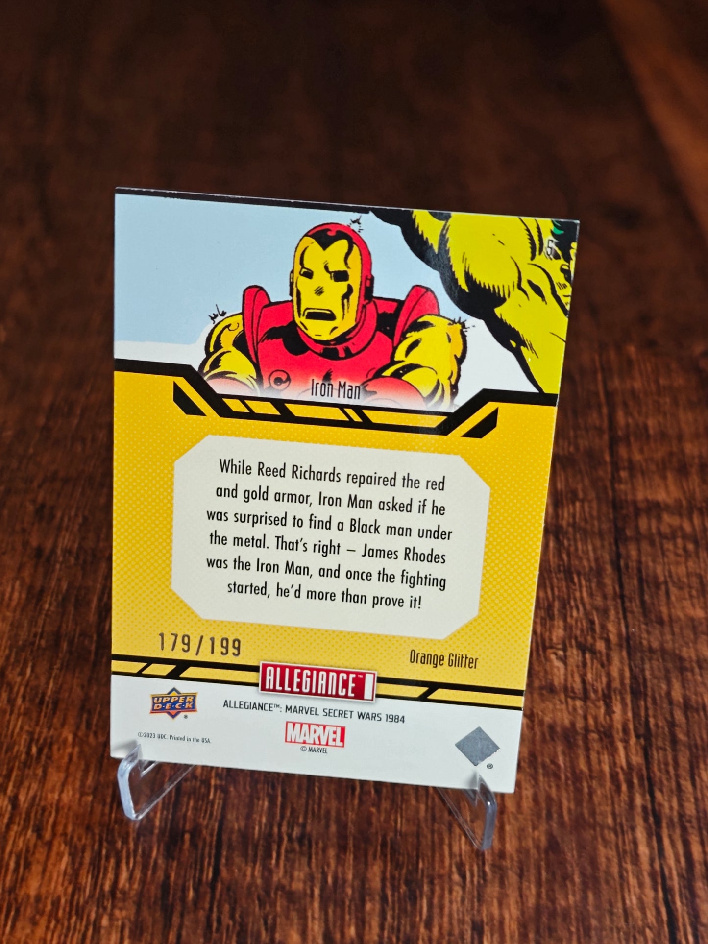 2024 Upper Deck Secret Wars Iron Man Orange Glitter/199