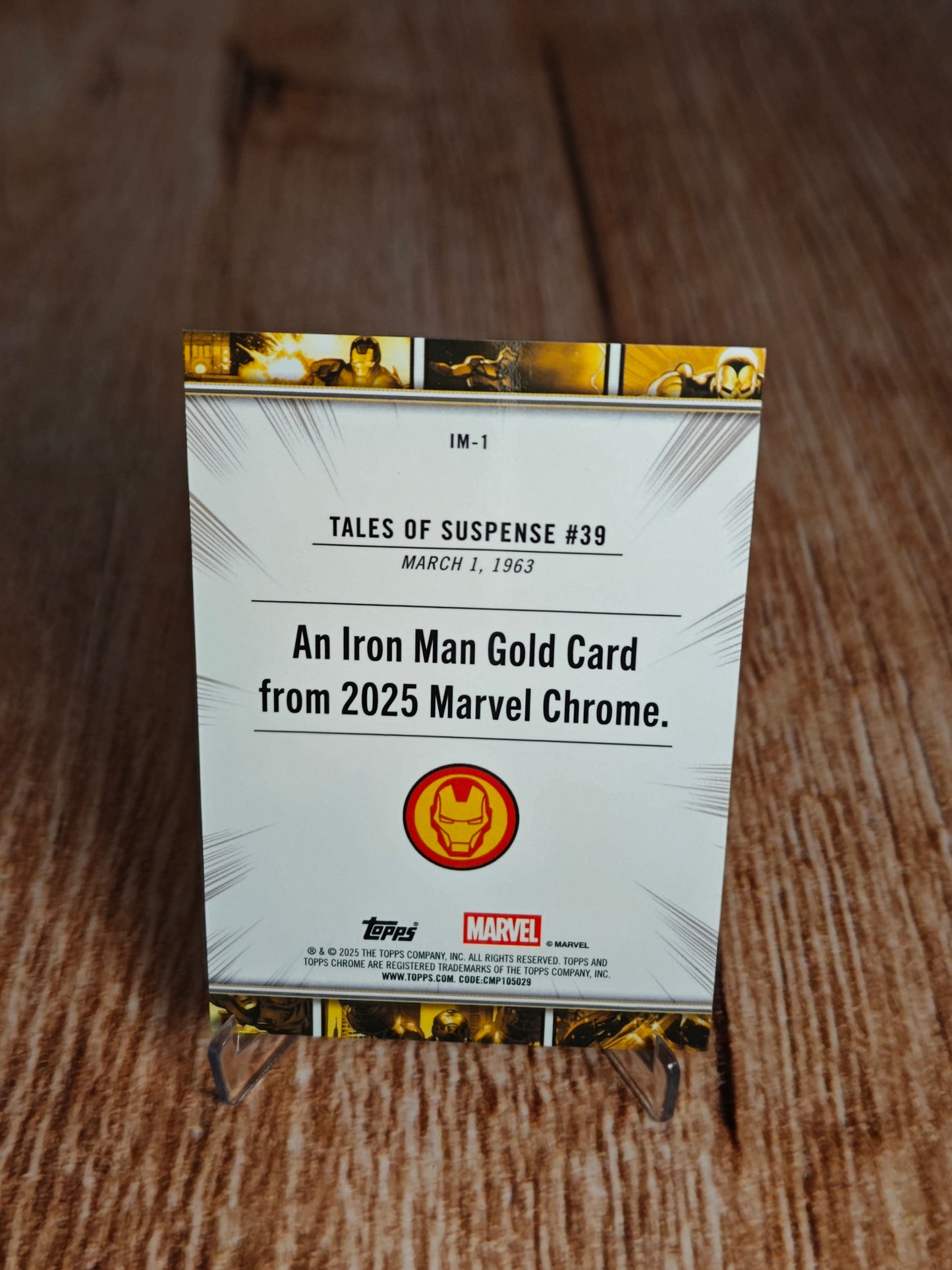 2025 Topps Chrome Marvel Iron Man Gold #IM-1