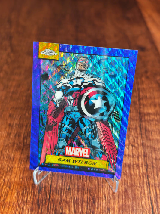 Topps Chrome Marvel Blue Wave Sam Wilson /150